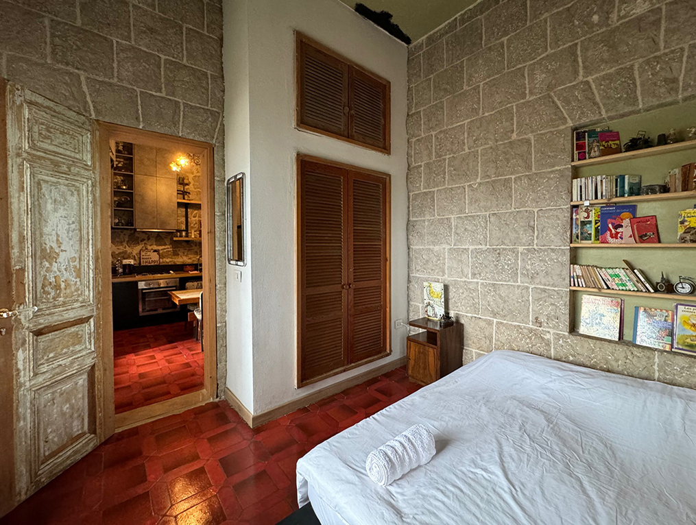 red tile bedroom